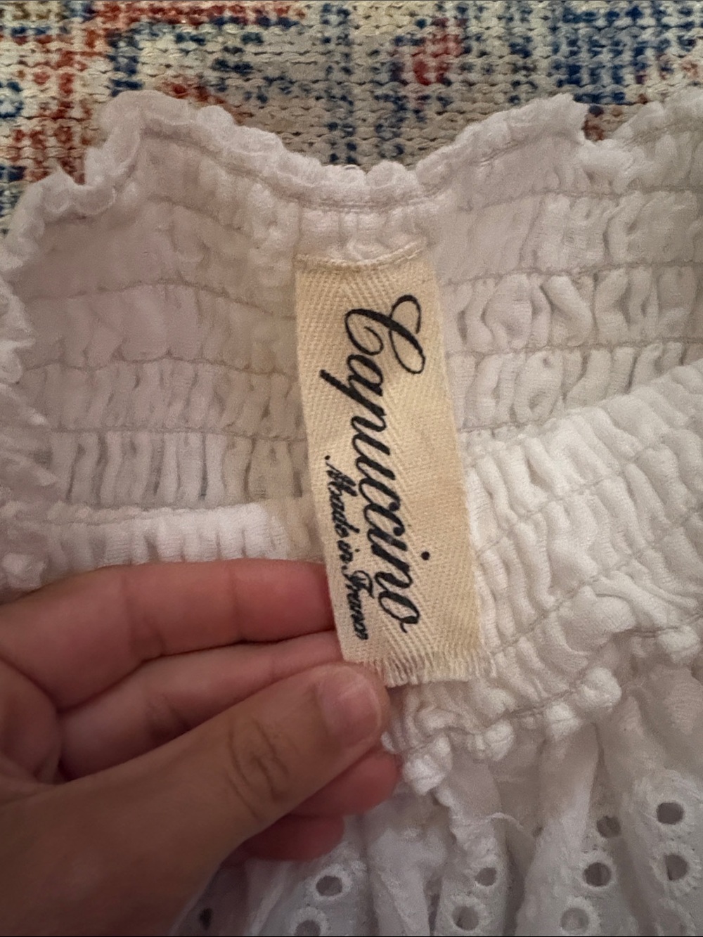Capuccino Createur Handmade in France Smocked Skirt OS EUC - Picture 3 of 5